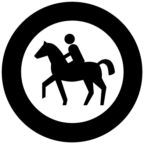 Sticker panneau interdit au chevaux
